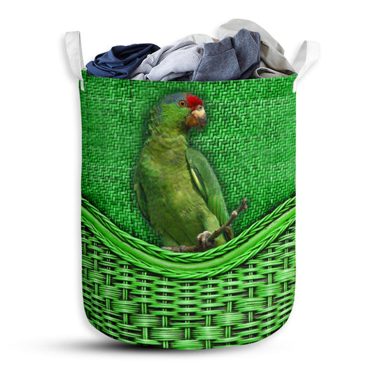 Parrot Beautiful Rattan Teaxture - Laundry Basket - Owls Matrix LTD