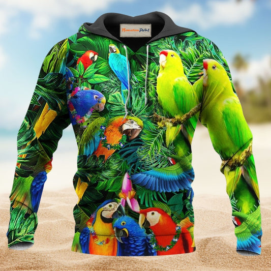 Parrot Couple Love Green - 3D Hoodie
