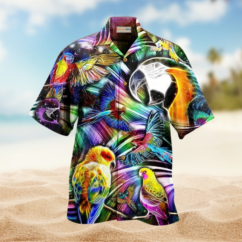 Parrots Fly To The Moon Limited Edition – Hawaiian Shirt