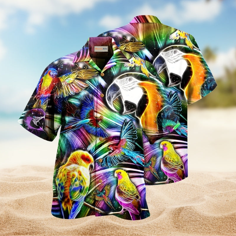 Parrots Fly To The Moon Limited Edition – Hawaiian Shirt