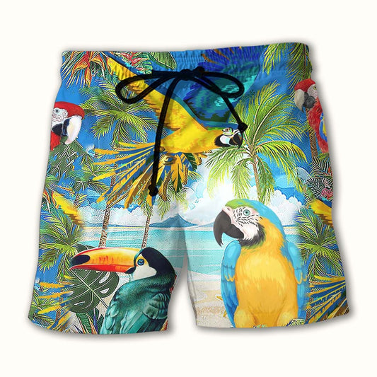 High By The Beach Hot Summer Cool Parrot - Beach Short-Owl Ohh