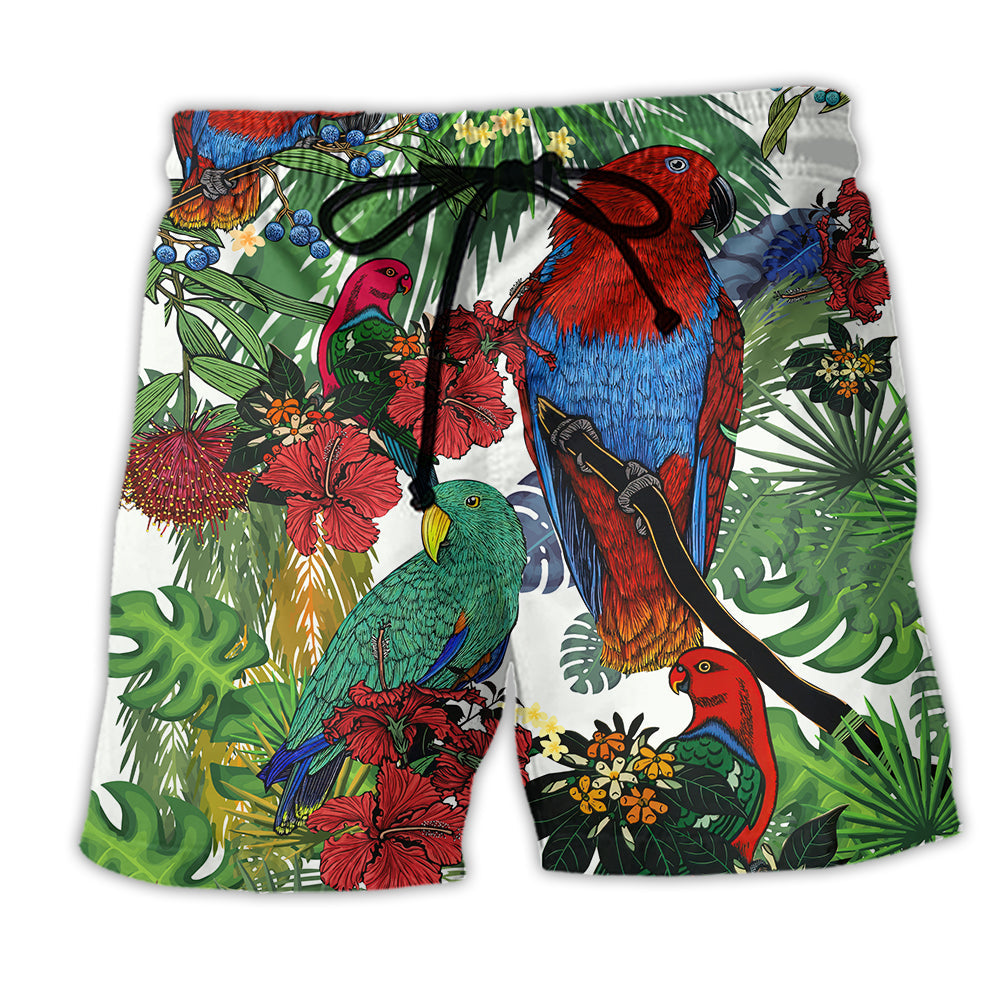 Parrot Flower Red Green – Beach Short