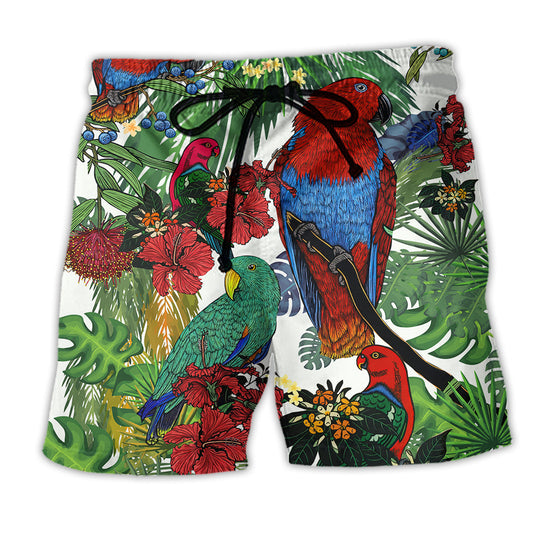 Parrot Flower Red Green – Beach Short