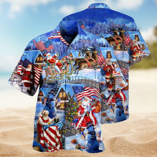 Patriotic Christmas Santa Edition – Hawaiian Shirt