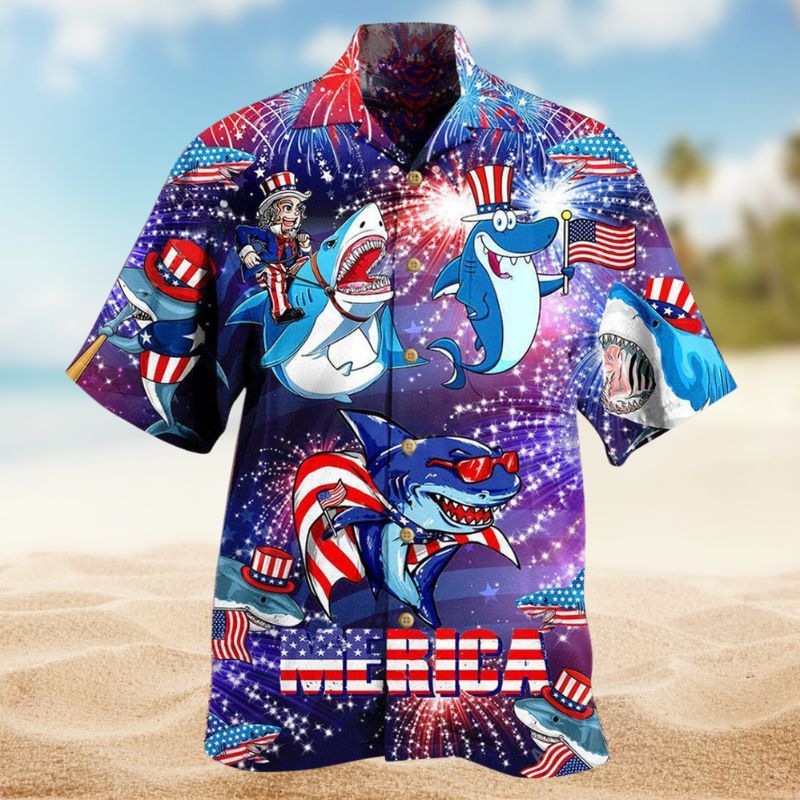 Patriotic Shark Edition – Hawaiian Shirt
