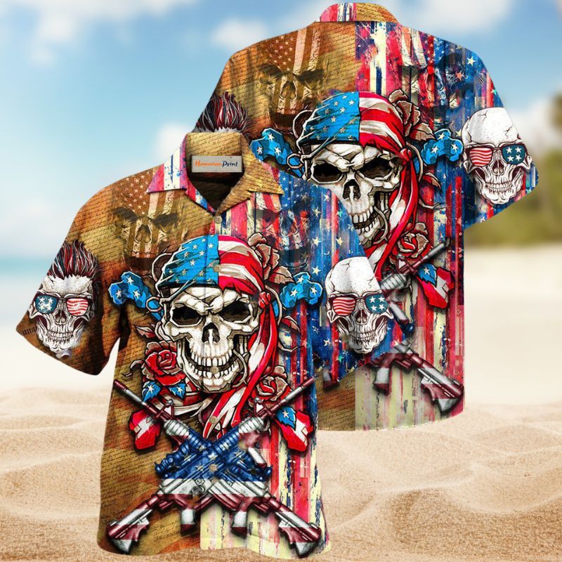 Patriotic Skull Flower Edition – Hawaiian Shirt