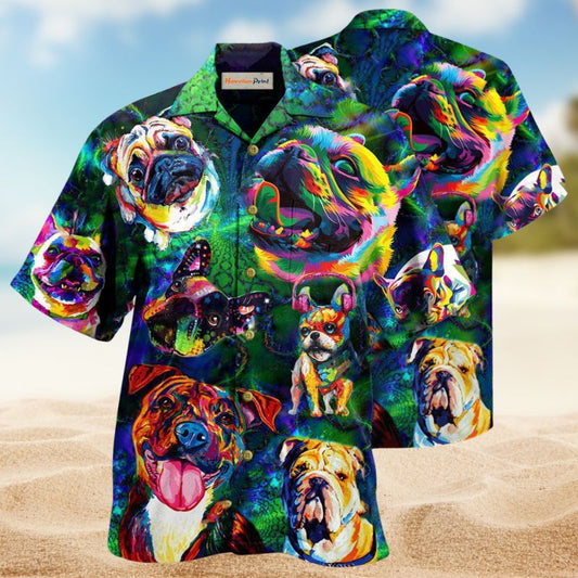 Peace Love Colorful Pitbulls Edition – Hawaiian Shirt