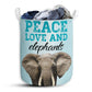 Elephant Peace Love Elephant - Laundry Basket - Owls Matrix LTD