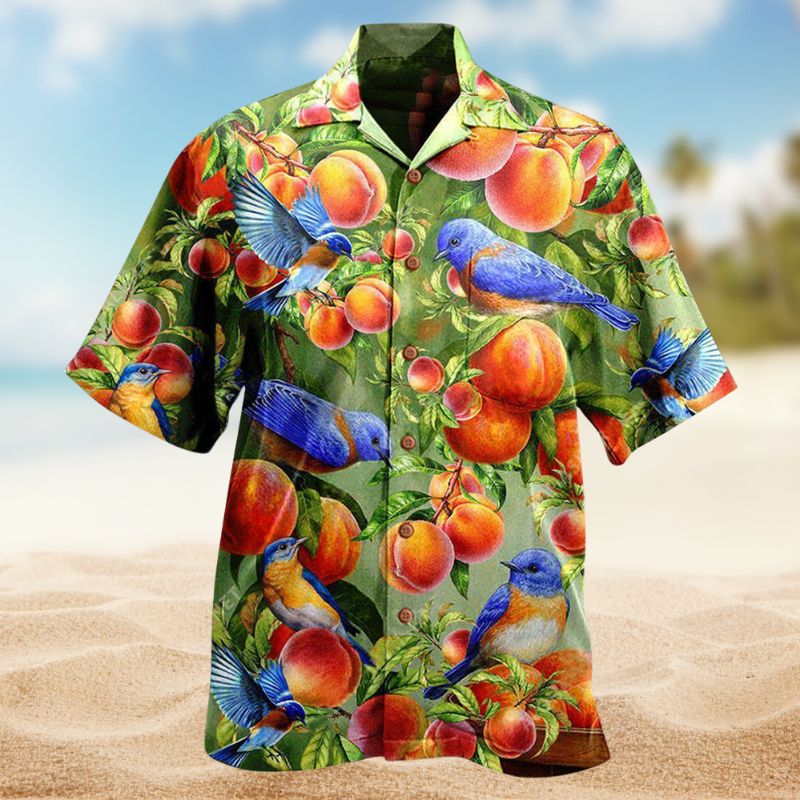 Peach Blue Birds Edition – Hawaiian Shirt