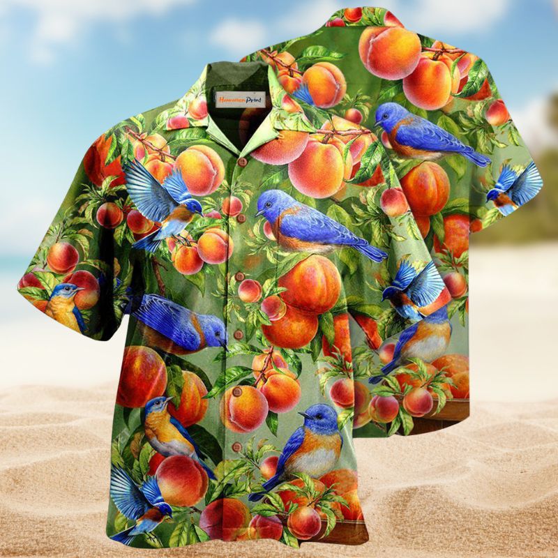 Peach Blue Birds Edition – Hawaiian Shirt
