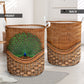 Peacock Rattan Teaxture - Laundry Basket - Owls Matrix LTD