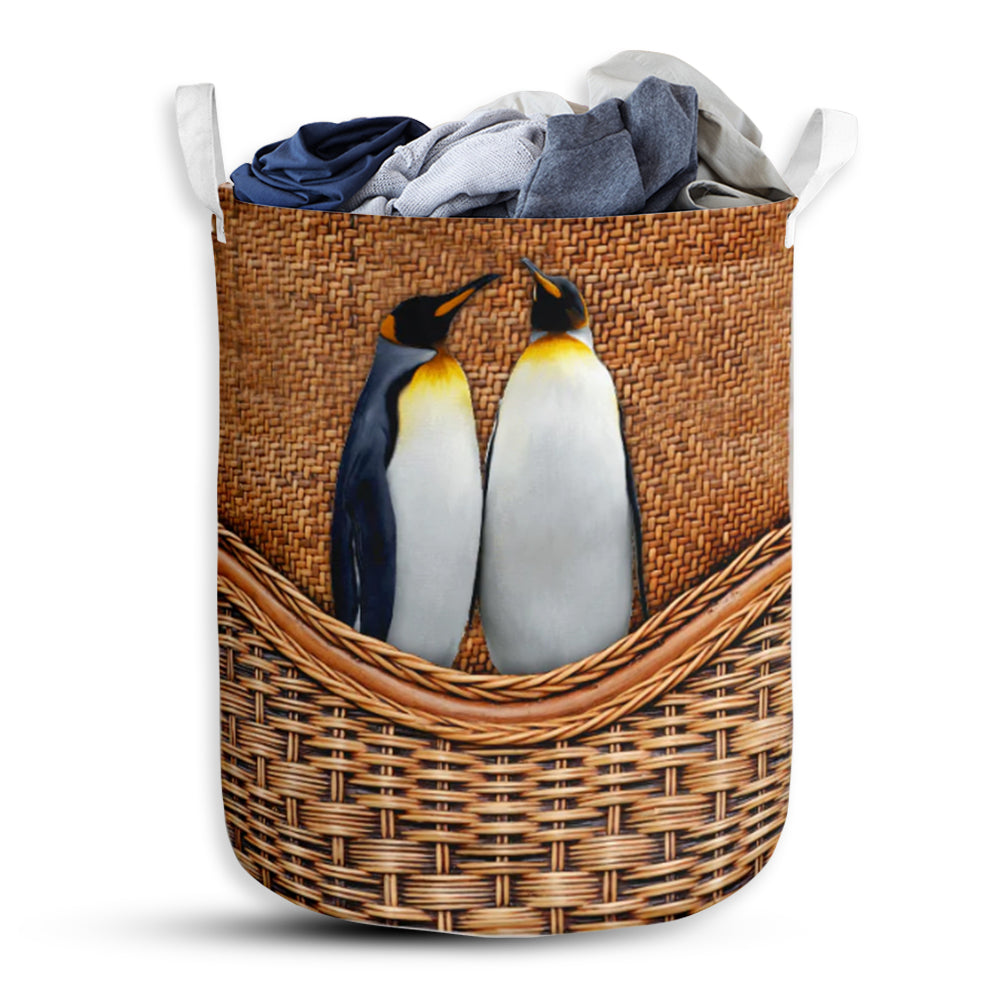 Penguin Rattan Teaxture - Laundry Basket - Owls Matrix LTD