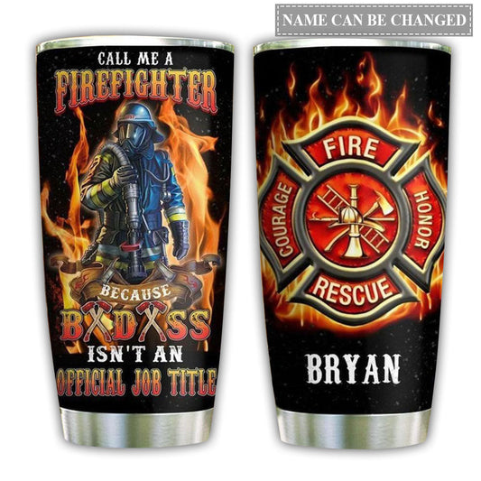 Firefighter Personalized 20 Oz Tumbler For Coffee Travel And Daily Use