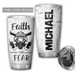 Firefighter Faith Over Fear Personalized 20 Oz Tumbler