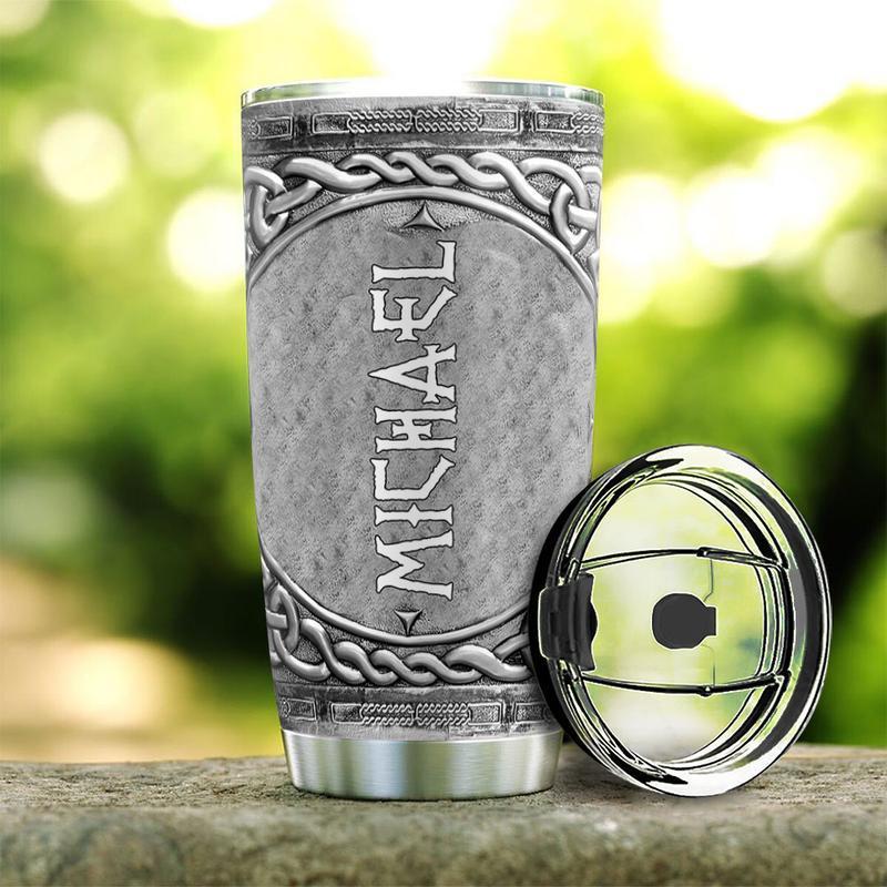 Viking Skull Silver 20 Oz Tumbler For Travel Gifts