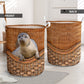 Phocidae Rattan Teaxture - Laundry Basket - Owls Matrix LTD