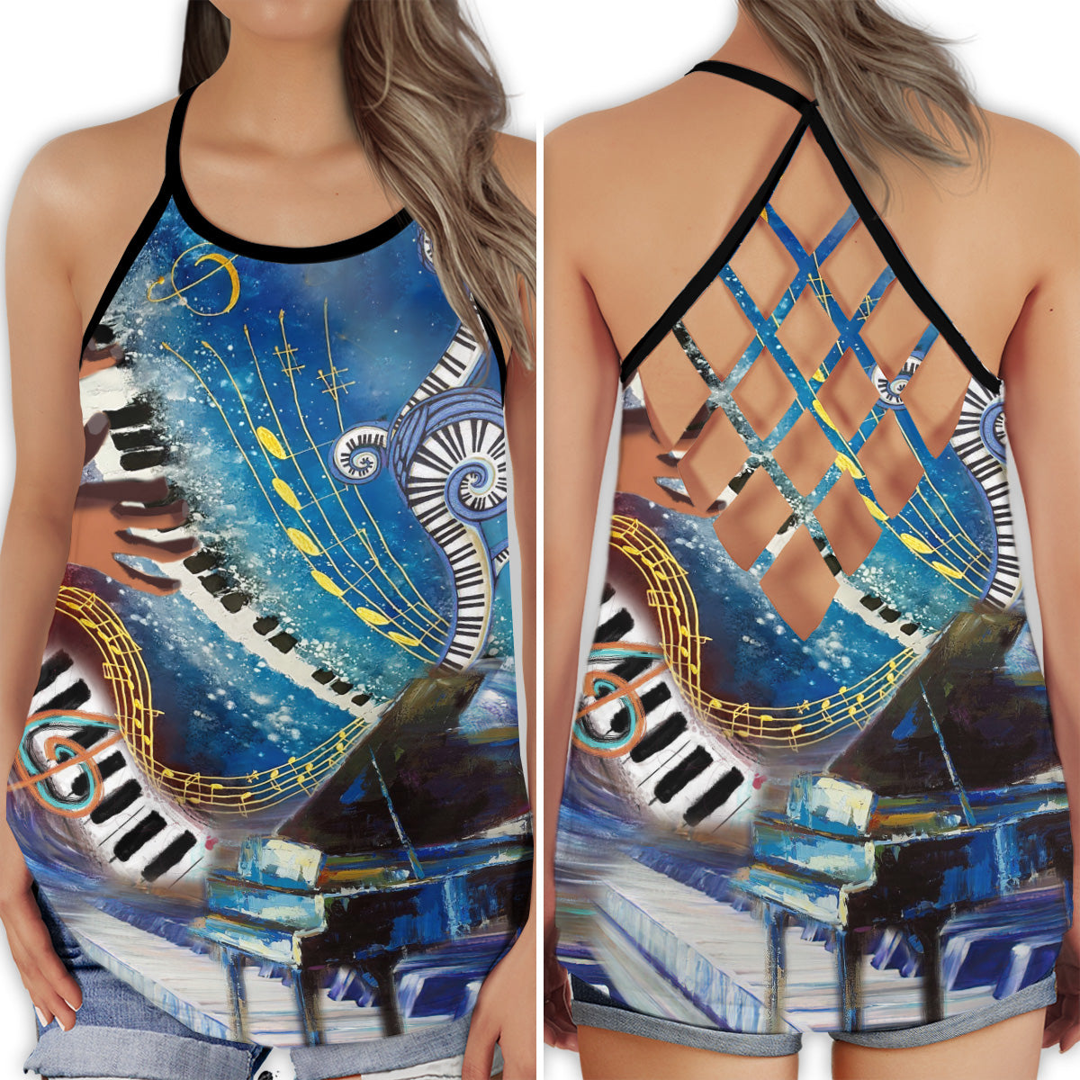 Piano Is My Life Love Piano To The Moon - Hollow Tank Top