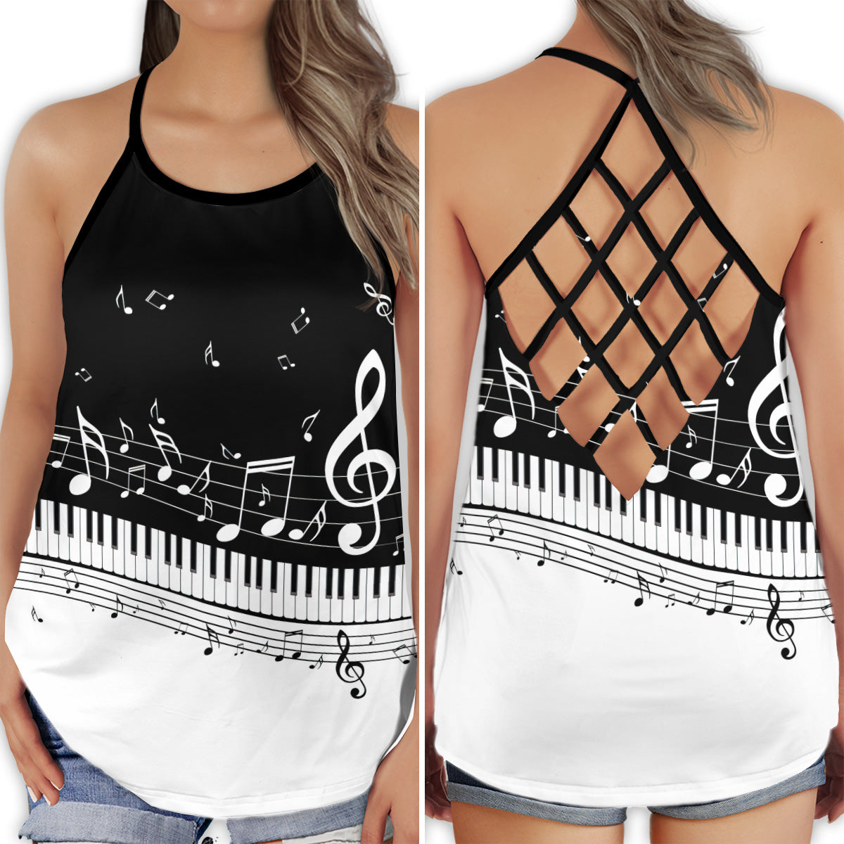 Piano Music Notes Save My Soul - Hollow Tank Top