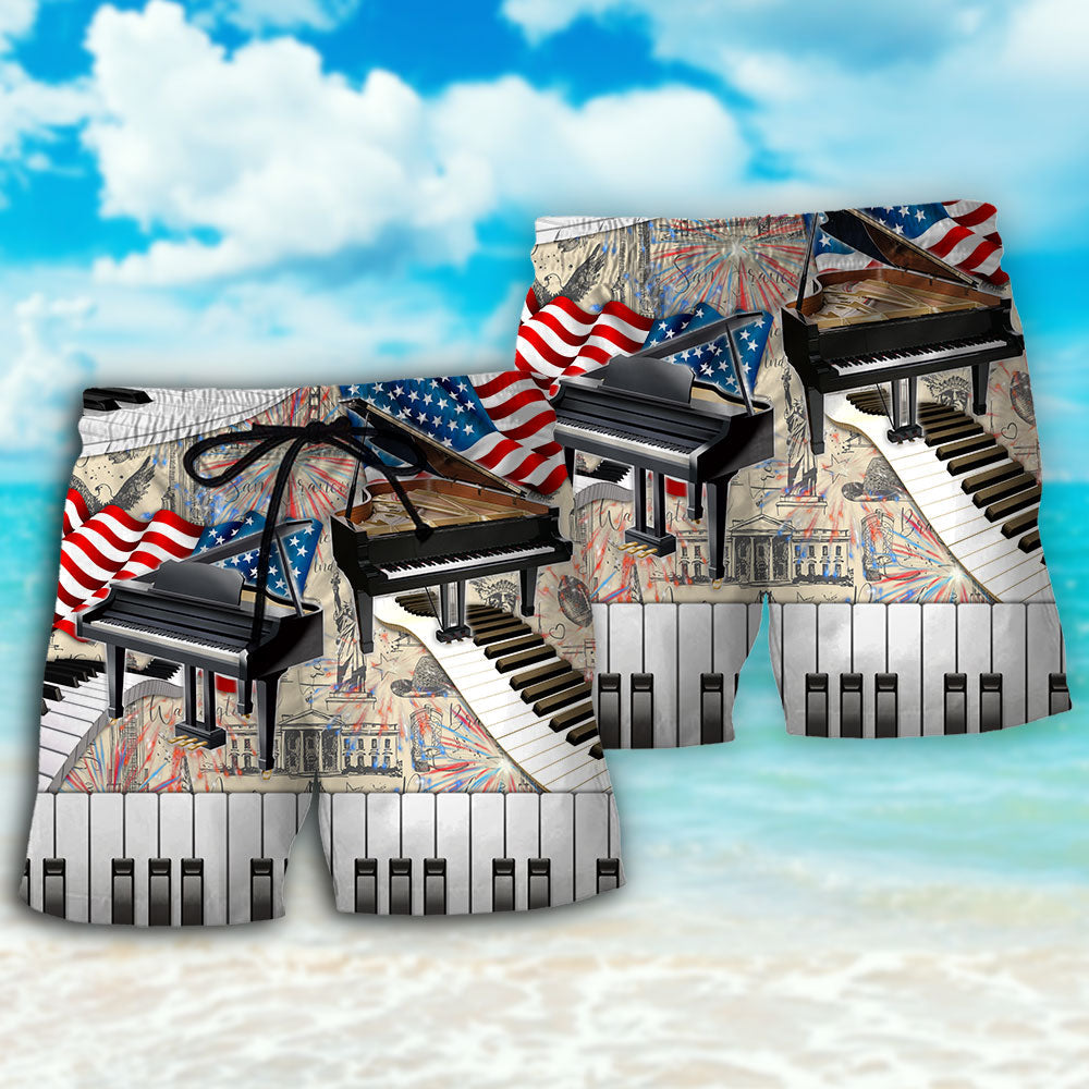 Piano Music Independence Day - Beach Short - Owls Matrix LTD