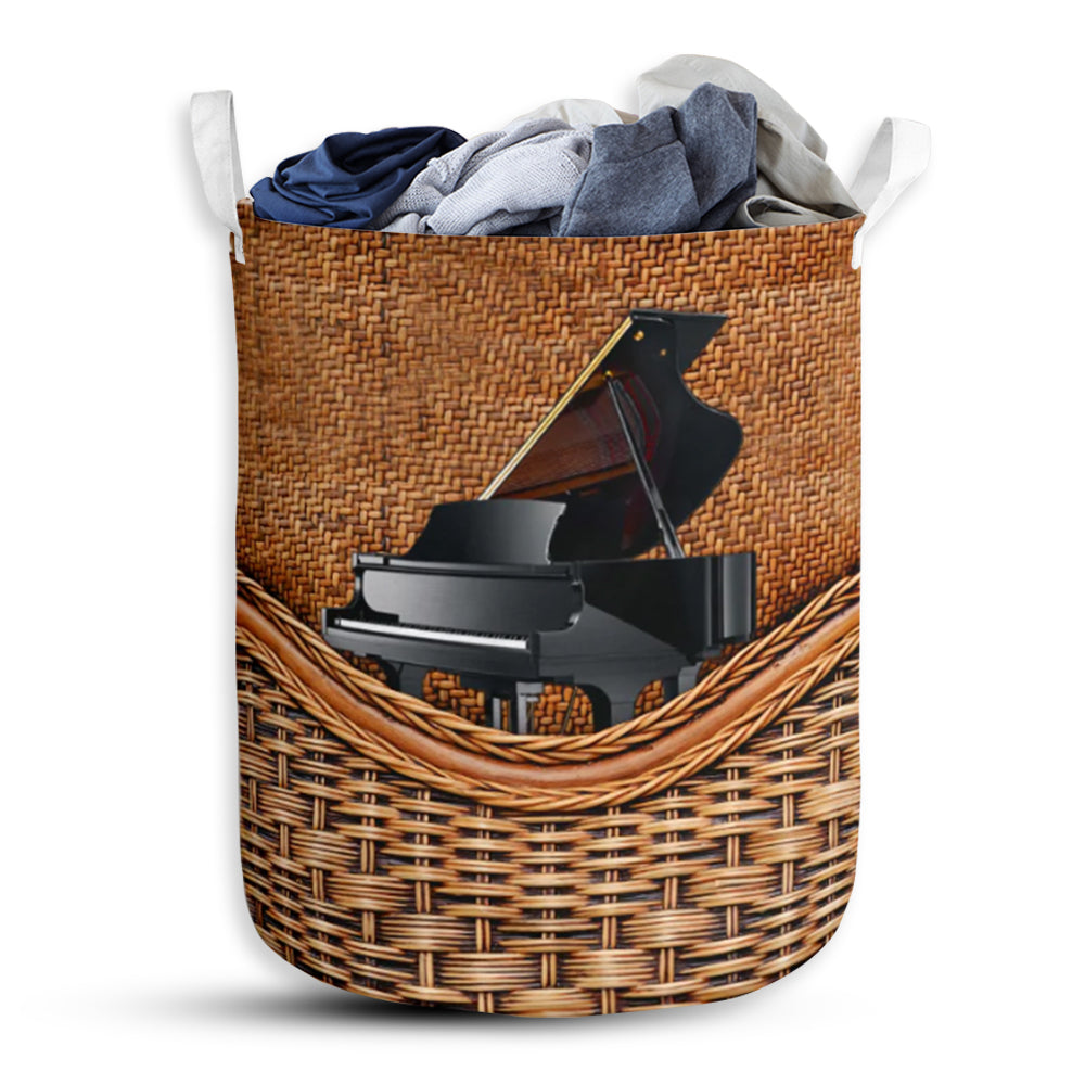 Piano Rattan Teaxture - Laundry Basket - Owls Matrix LTD