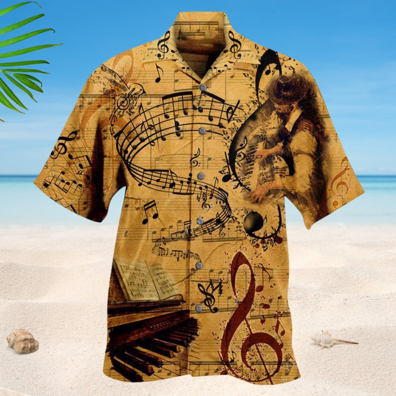 Piano Where Words Fail Music Speaks – Hawaiian Shirt