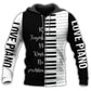 Piano Ten Fingers Eighty Eight Keys - 3D Hoodie