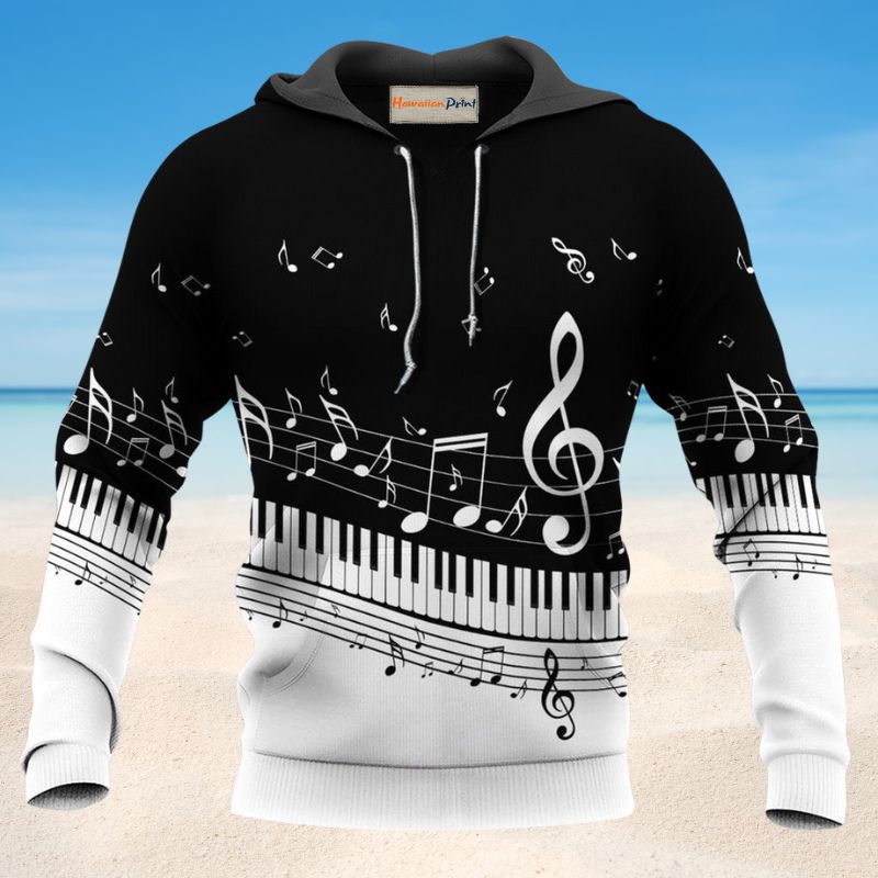 Piano Makes Me Happy - 3D Hoodie