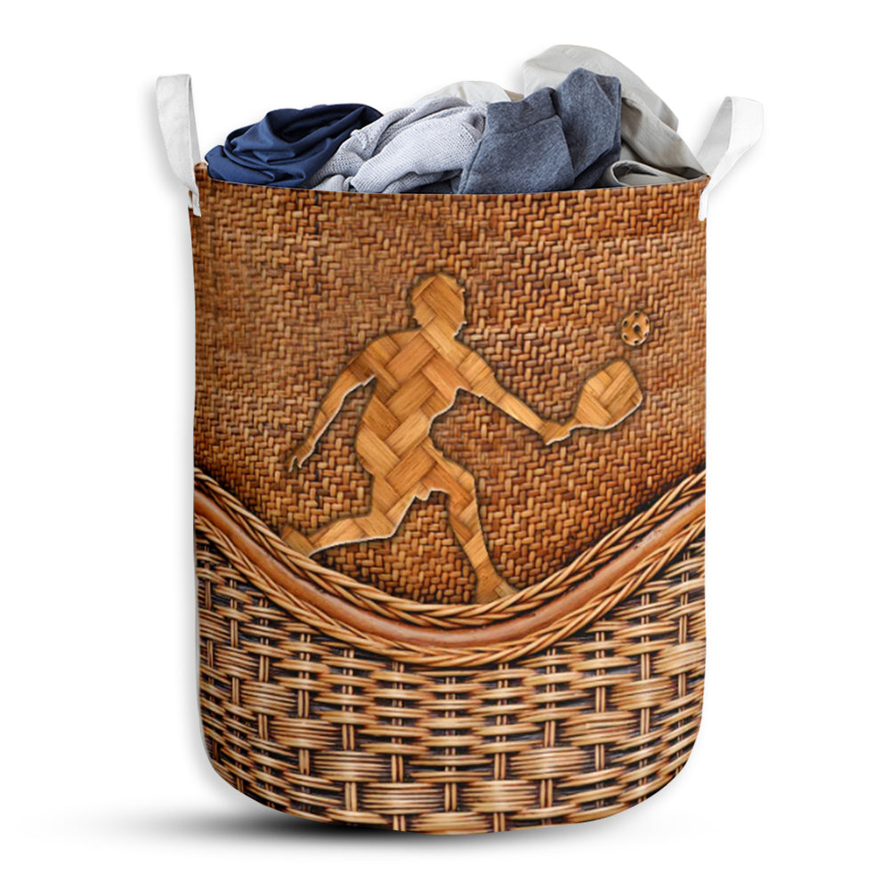 Pickleball Rattan Teaxture - Laundry Basket - Owls Matrix LTD