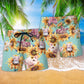 Pig Sunflower Animal Love Art - Beach Short