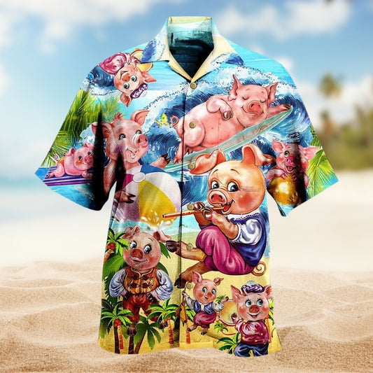 Pig Enjoy Summertime On The Beach Limited Edition – Hawaiian Shirt