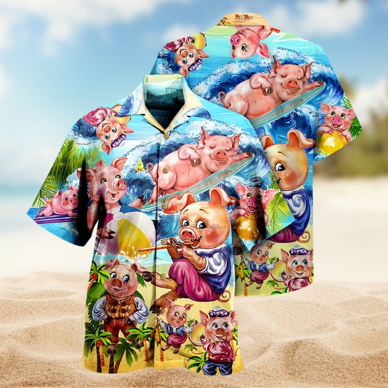 Pig Enjoy Summertime On The Beach Limited Edition – Hawaiian Shirt