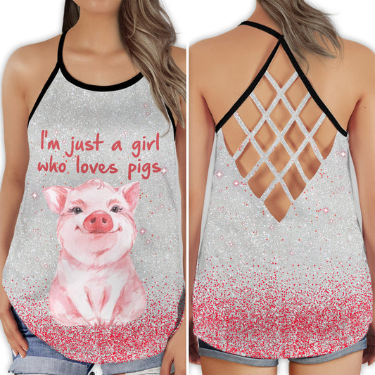 Girl Who Loves Pigs Farm Charm - Hollow Tank Top