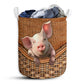 Pig Mom Rattan Teaxture - Laundry Basket - Owls Matrix LTD