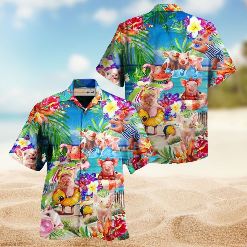 Piggy Chilling By The Beach Edition – Hawaiian Shirt