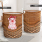 Pig Ribbon Rattan Teaxture - Laundry Basket - Owls Matrix LTD