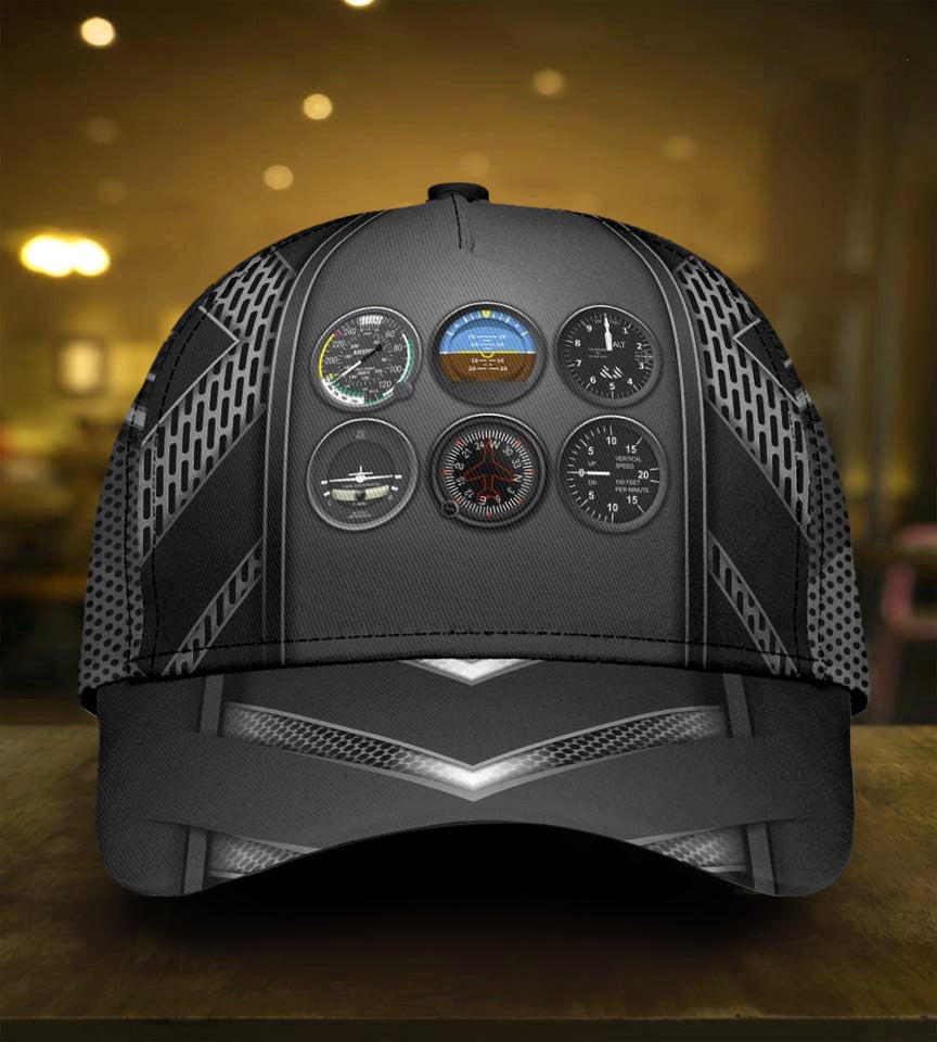 Pilot Silver Pattern Aviation Style – Classic Cap