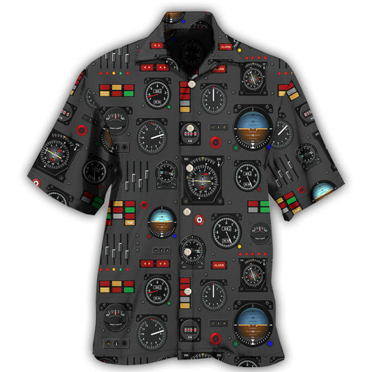 Pilot Watch Airplane Instrument Panel Art – Hawaiian Shirt