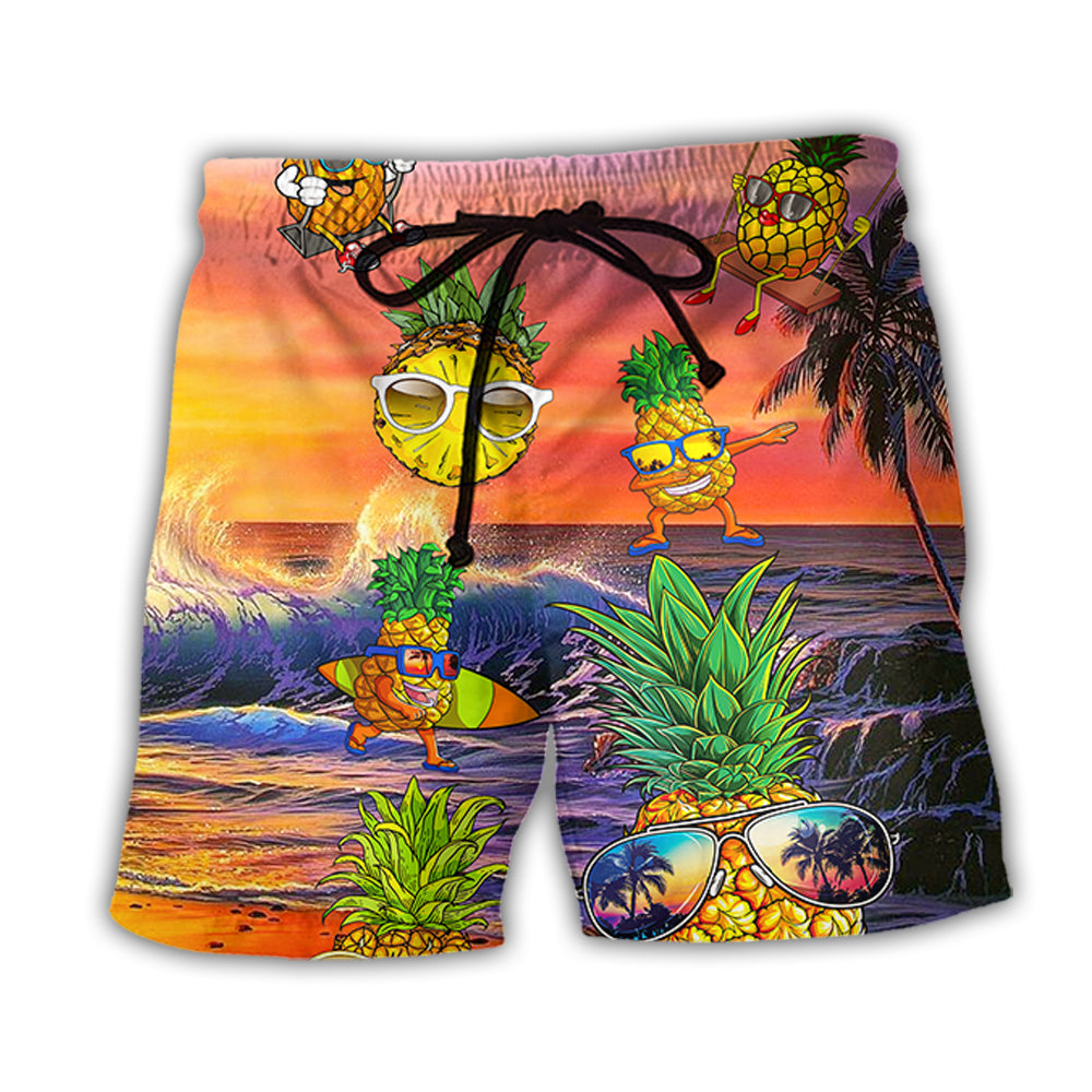Pineapple Funny Summer Fruit – Beach Short