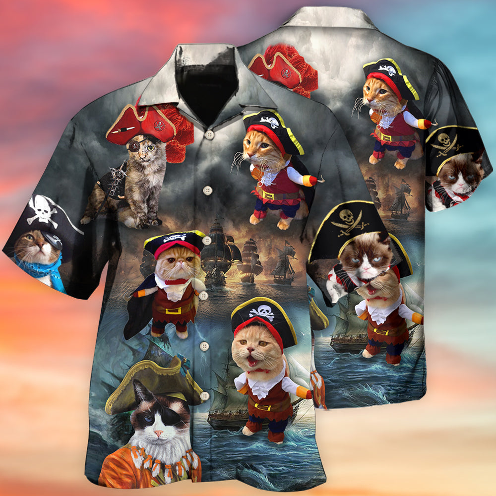 Pirate Cat Ocean King - Hawaiian Shirt