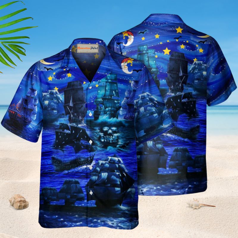 Pirate Ship Romantic Moonlight – Hawaiian Shirt