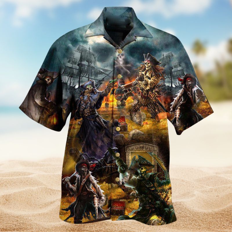 Pirate Skull Treasure Hunting Edition – Hawaiian Shirt