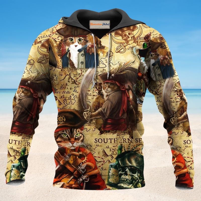 Pirate Cat Traditional Style - 3D Hoodie