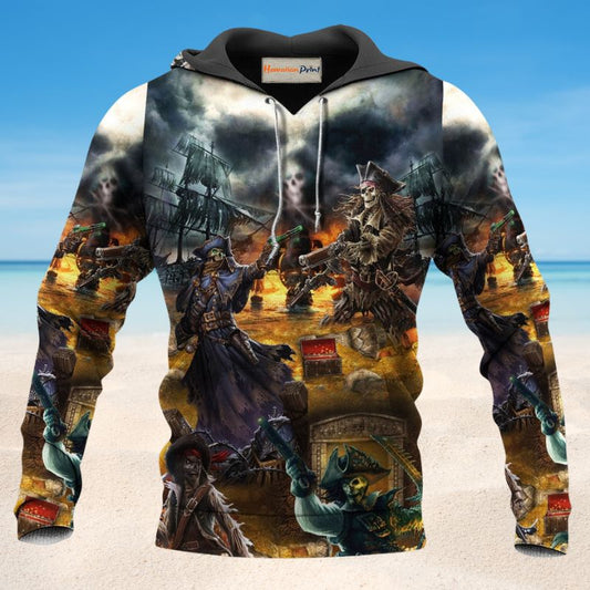 Pirate Skull Treasure Hunt - 3D Hoodie