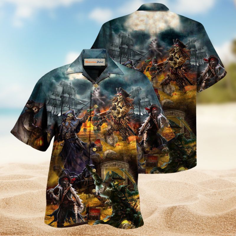 Pirate Skull Treasure Hunting Edition – Hawaiian Shirt