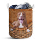 Dog Pitbull Rattan Teaxture - Laundry Basket - Owls Matrix LTD