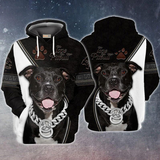 Pitbull Lover Forever Dog Art – 3D Hoodie