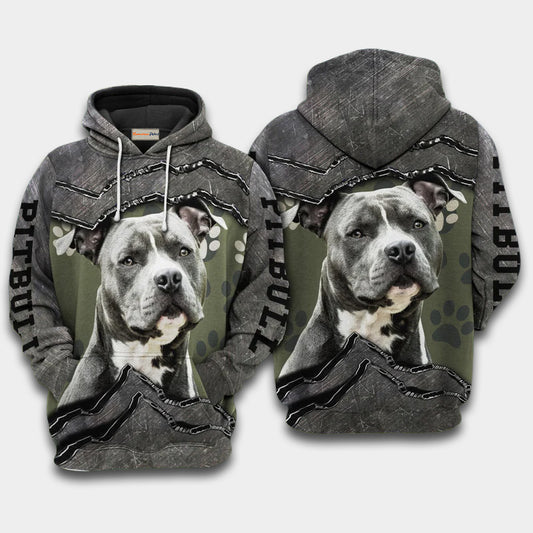 Pitbull My Friend Art – 3D Hoodie