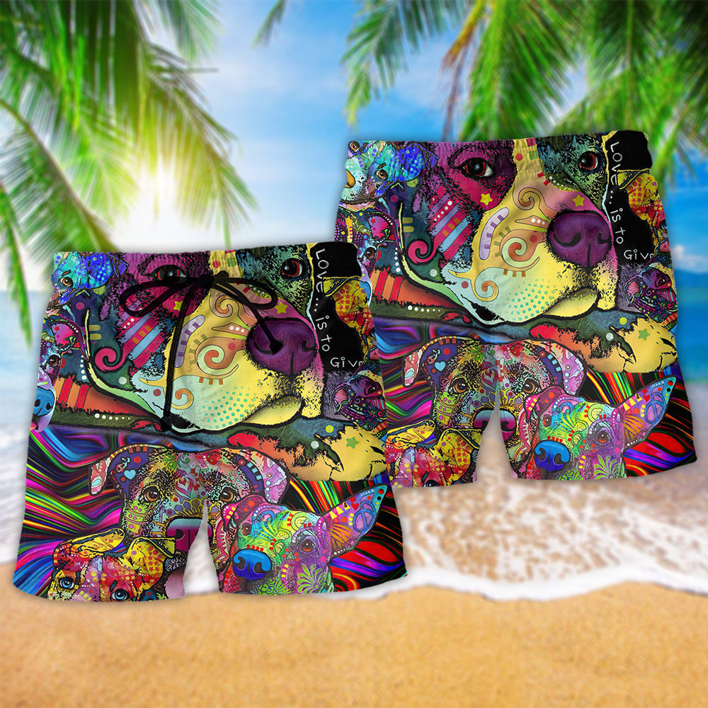 Pitbull Parents Pattern Design – Beach Short