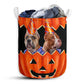 Dog Pitbull Pumpkin Painting - Laundry Basket - Owls Matrix LTD