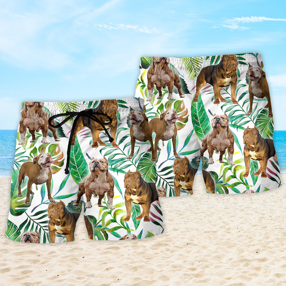 Pitbull Dog Tropical Leaf Cool – Beach Short